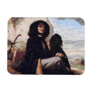 Gustave Courbet - Zelfportret met een zwarte hond Magneet