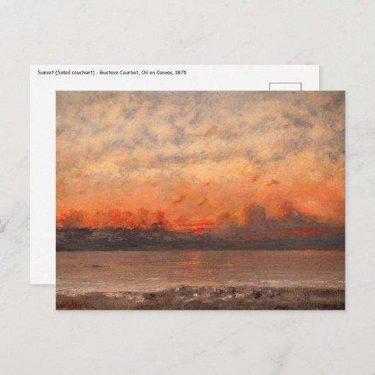 Gustave Courbet - Zonsondergang Briefkaart (Voorkant / Achterkant)