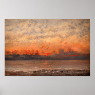 Gustave Courbet - Zonsondergang Poster