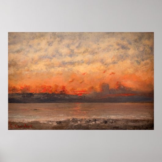 Gustave Courbet - Zonsondergang Poster (Voorkant)