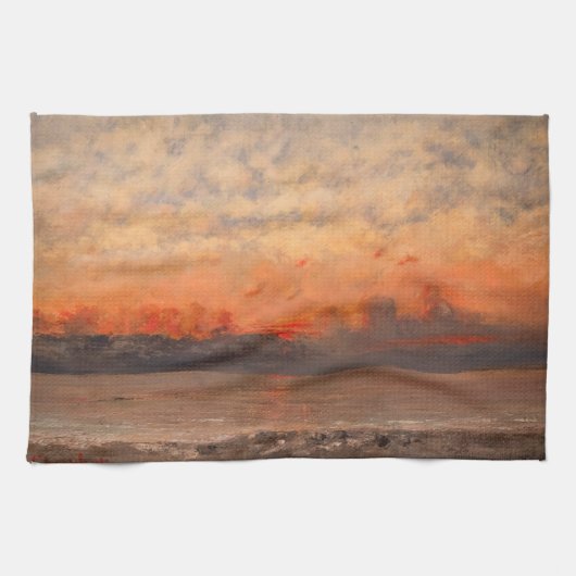Gustave Courbet - Zonsondergang Theedoek (Horizontaal)