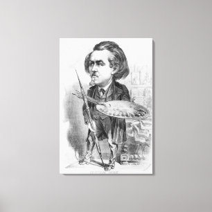 Gustave Dore (1832-83), karikatuur van Le Boulev Canvas Afdruk