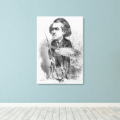 Gustave Dore (1832-83), karikatuur van Le Boulev Canvas Afdruk (Insitu (Houten vloer))