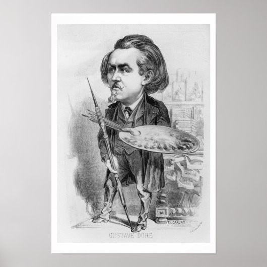 Gustave Dore (1832-83), karikatuur van Le Boulev Poster (Voorkant)