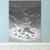 Gustave Doré - Achan wordt gestenigd Canvas Afdruk (Insitu (Houten vloer))