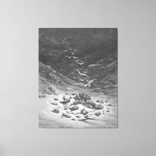 Gustave Doré - Achan wordt gestenigd Canvas Afdruk (Voorkant)