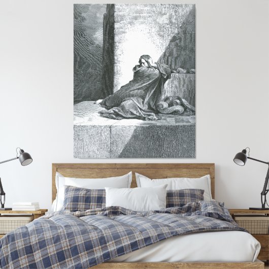 Gustave Doré - Baruch Writes Down Jeremiah's Proph Canvas Afdruk (Insitu (Slaapkamer))