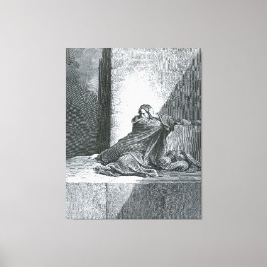 Gustave Doré - Baruch Writes Down Jeremiah's Proph Canvas Afdruk (Voorkant)