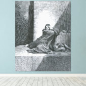 Gustave Doré - Baruch Writes Down Jeremiah's Proph Canvas Afdruk (Insitu (Houten vloer))
