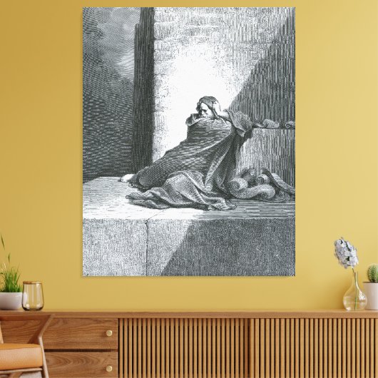Gustave Doré - Baruch Writes Down Jeremiah's Proph Canvas Afdruk (Insitu (Woonkamer))