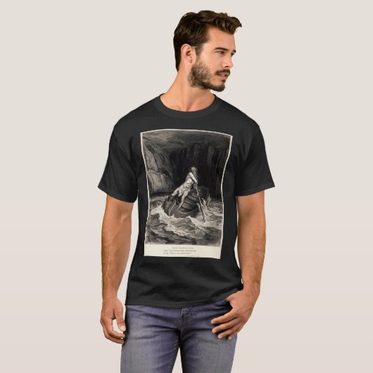Gustave Doré - Caron Rowing/Dante's Inferno T-shirt (Voorkant volledig)