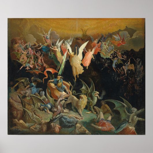Gustave Dore Color Engraving Rebel Angels Poster (Voorkant)