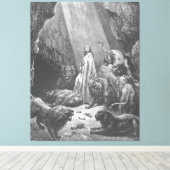 Gustave Doré - Daniël in de Leeuwenkuil Canvas Afdruk (Insitu (Houten vloer))