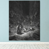 Gustave Doré - Dante and Virgil Come to the Cemete Canvas Afdruk (Insitu (Houten vloer))