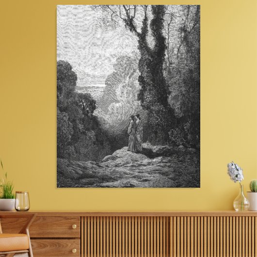 Gustave Doré - Dante And Virgilio Canvas Afdruk (Insitu (Woonkamer))