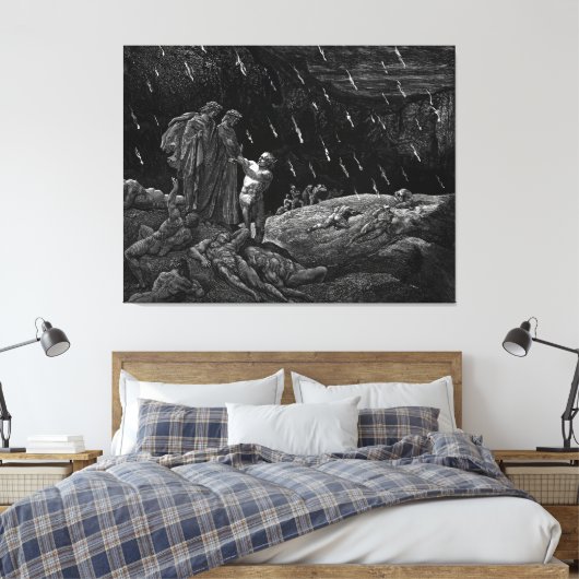Gustave Doré - Dante And Virgilio Meet Ser Brunett Canvas Afdruk (Insitu (Slaapkamer))
