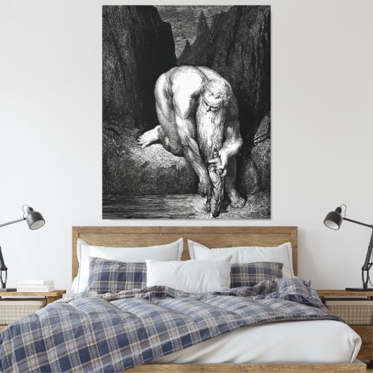 Gustave Doré - Dante en Virgil in de put van de Canvas Afdruk (Insitu (Slaapkamer))