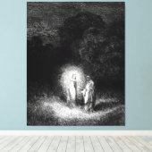 Gustave Doré - Dante ontmoet Beatrice (1860) Canvas Afdruk (Insitu (Houten vloer))