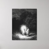 Gustave Doré - Dante ontmoet Beatrice (1860) Canvas Afdruk (Voorkant)