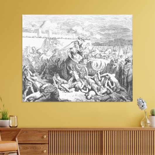 Gustave Doré - David Attacks the Ammonites Canvas Afdruk (Insitu (Woonkamer))