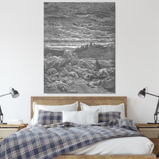 Gustave Doré - De dood van Gideons zonen Canvas Afdruk (Insitu (Slaapkamer))