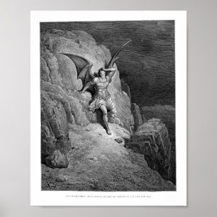 Gustave Dore, de Herfst van het satanparadijs, is  Poster