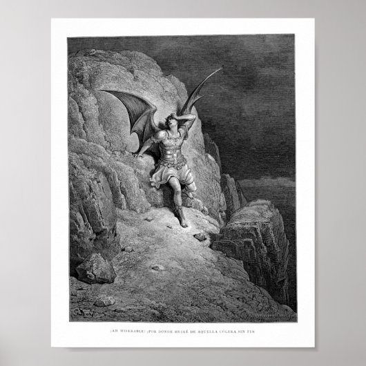 Gustave Dore, de Herfst van het satanparadijs, is  Poster (Voorkant)
