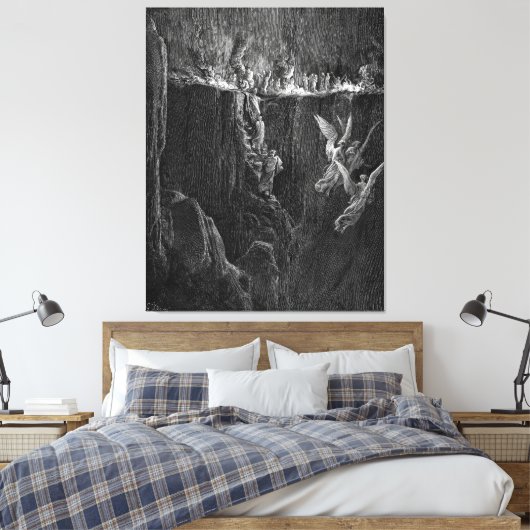 Gustave Doré - De Muur Van Vlammen Canvas Afdruk (Insitu (Slaapkamer))