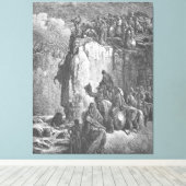 Gustave Doré - De profeten van Baäl worden afgesla Canvas Afdruk (Insitu (Houten vloer))