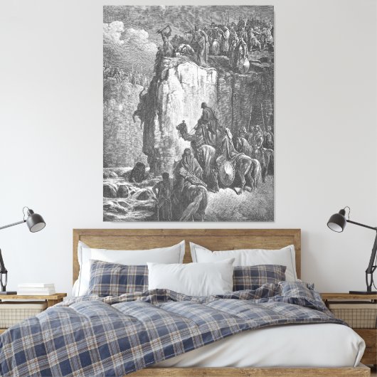 Gustave Doré - De profeten van Baäl worden afgesla Canvas Afdruk (Insitu (Slaapkamer))