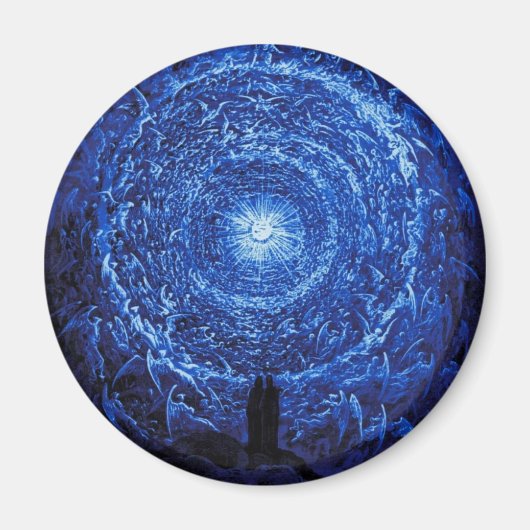 Gustave Dore De Witte Rose (blauwe) Magneet (Voorkant)
