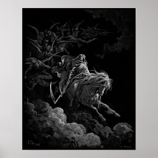 Gustave Dore Death on the Bleek Horse Poster (Voorkant)