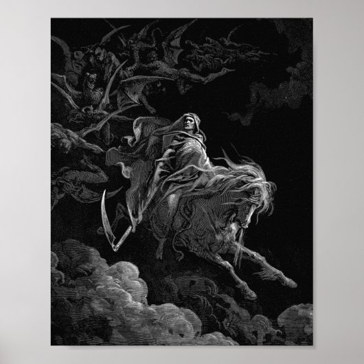 Gustave Dore - Dood op het Bleke paard Poster (Voorkant)