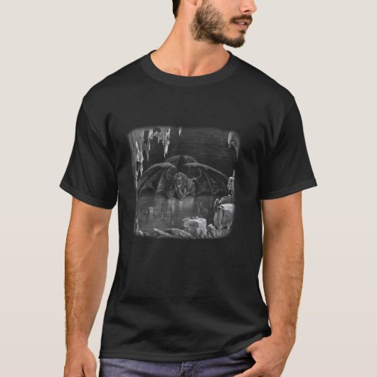 Gustave Dore: Duivel Satan Lucifer Da T-shirt (Voorkant)