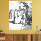 Gustave Doré - Eliezer and Rebekah at the Well Canvas Afdruk (Insitu (Woonkamer))