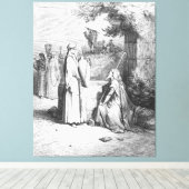 Gustave Doré - Eliezer and Rebekah at the Well Canvas Afdruk (Insitu (Houten vloer))