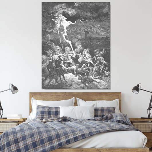 Gustave Doré - Elijah Destroys the Messengers Canvas Afdruk (Insitu (Slaapkamer))