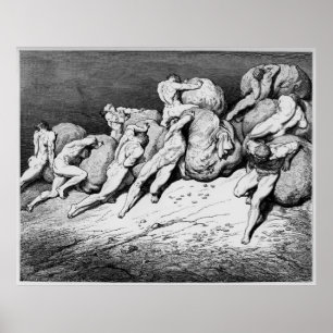 Gustave Dore Engraving Dante Inferno Illustratie Poster