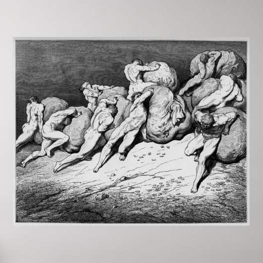 Gustave Dore Engraving Dante Inferno Illustratie Poster (Voorkant)