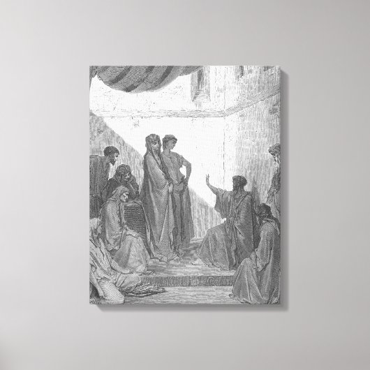 Gustave Doré - Handelingen 10 Petrus predikt in he Canvas Afdruk (Voorkant)