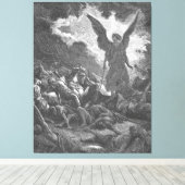 Gustave Doré - Het leger van Sennacherib wordt ver Canvas Afdruk (Insitu (Houten vloer))