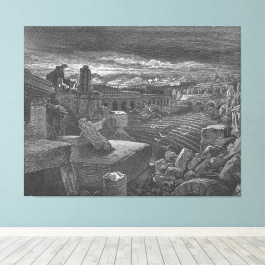 Gustave Doré - Isaiah's Vision of the Destruction  Canvas Afdruk (Insitu (Houten vloer))