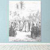 Gustave Doré - Jacob en Esau ontmoeten Canvas Afdruk (Insitu (Houten vloer))