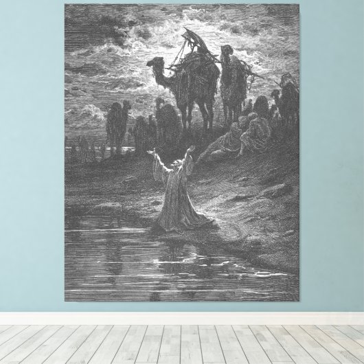 Gustave Doré - Jacob Prays for Protection Canvas Afdruk (Insitu (Houten vloer))