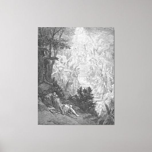 Gustave Doré - Jacob's Dream Canvas Afdruk (Voorkant)