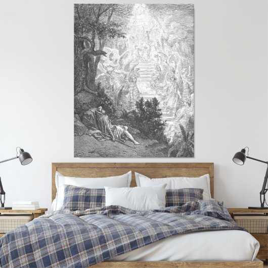 Gustave Doré - Jakobs droom Canvas Afdruk (Insitu (Slaapkamer))