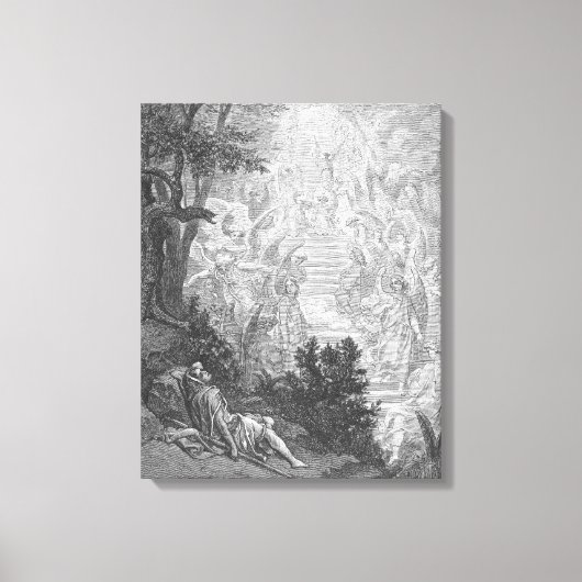 Gustave Doré - Jakobs droom Canvas Afdruk (Voorkant)