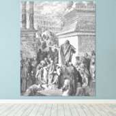 Gustave Doré - Jona predikt de Ninevieten Canvas Afdruk (Insitu (Houten vloer))