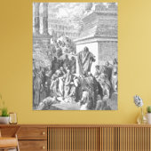 Gustave Doré - Jona predikt de Ninevieten Canvas Afdruk (Insitu (Woonkamer))