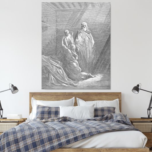 Gustave Doré - Lucas 10C Jezus in het huis van Mar Canvas Afdruk (Insitu (Slaapkamer))